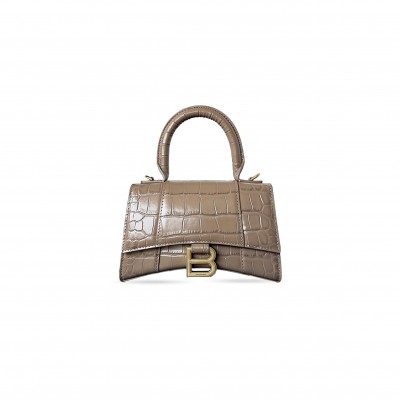 BALENCIAGA WOMEN'S HOURGLASS HANDBAG XS IN BROWN 5928331LL6Y3710 (18.8*13*7.9cm) BALENCIAGA WOMEN'S HOURGLASS HANDBAG XS IN BROWN 5928331LL6Y3710 (18.8*13*7.9cm)